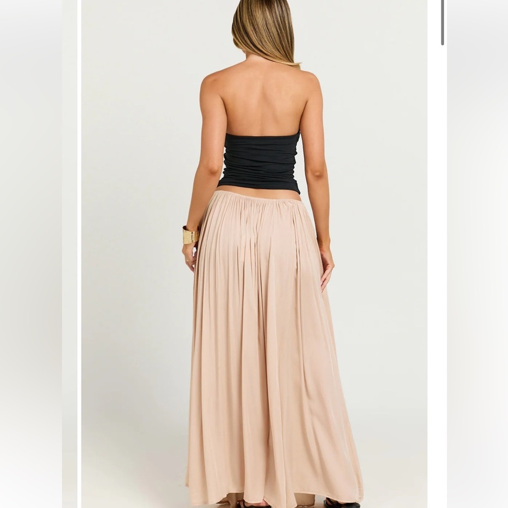 Showpo under the twilight boho Beige A-Line Skirt tassel tie slit - Picture 10 of 12